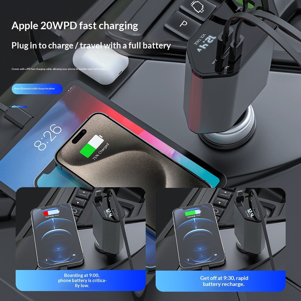4-in-1 Car Charger Super Fast Charging